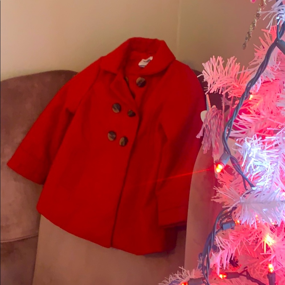 Red Pea Coat Adorable!!